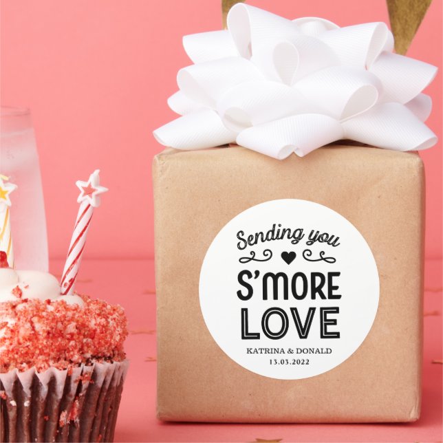 S’more Love Wedding Classic Round Sticker (Party)