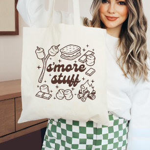 S’more Stuff Tote Bag, Fun Camping Canvas Tote Bag