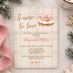 S’more to Love Cute Cosy Rustic Baby Shower Invitation