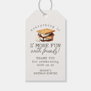 S’mores Fall Bonfire Outdoor Birthday Favor Gift Tags