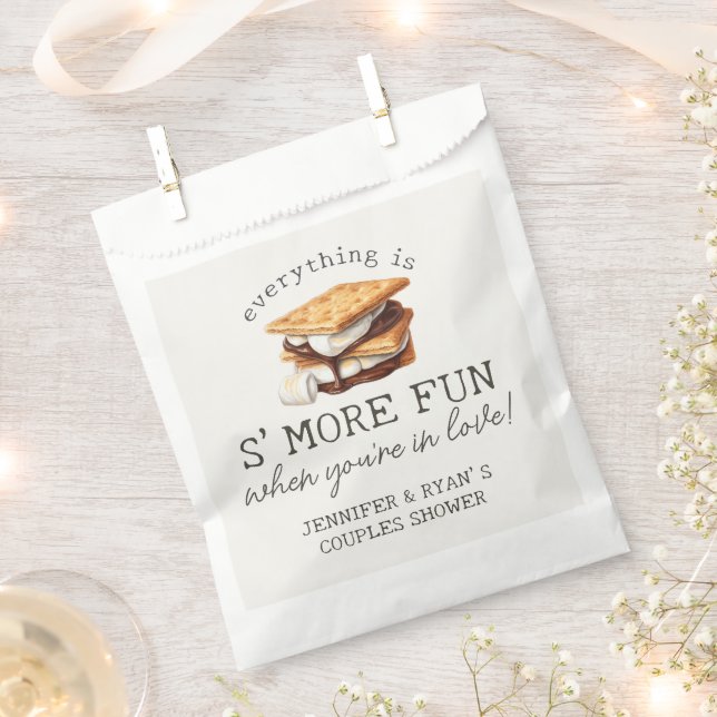 S’mores Fall Bonfire Outdoor Couples Shower Favour Bags (Clipped)