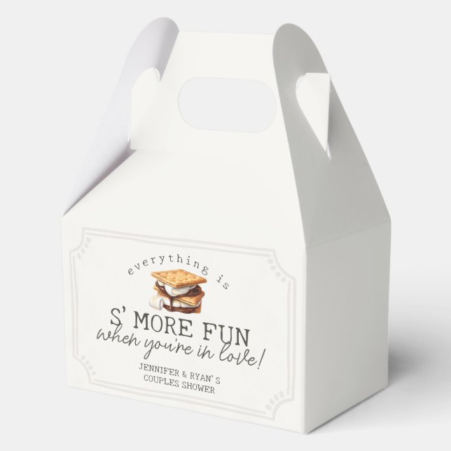S’mores Fall Bonfire Outdoor Couples Shower Favour Box (Back)