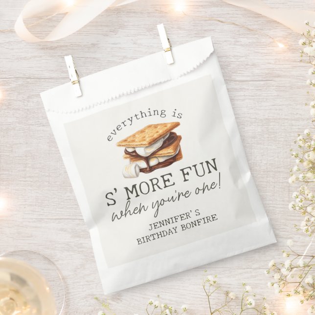 S’mores Fall Bonfire Outdoor First Birthday Favour Bags (Clipped)