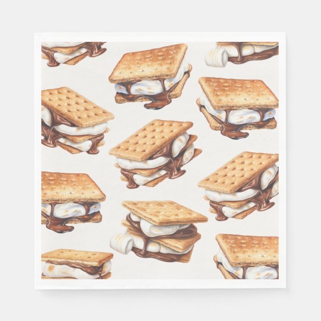 S’mores Fall Bonfire Outdoor Party Napkin (Front)