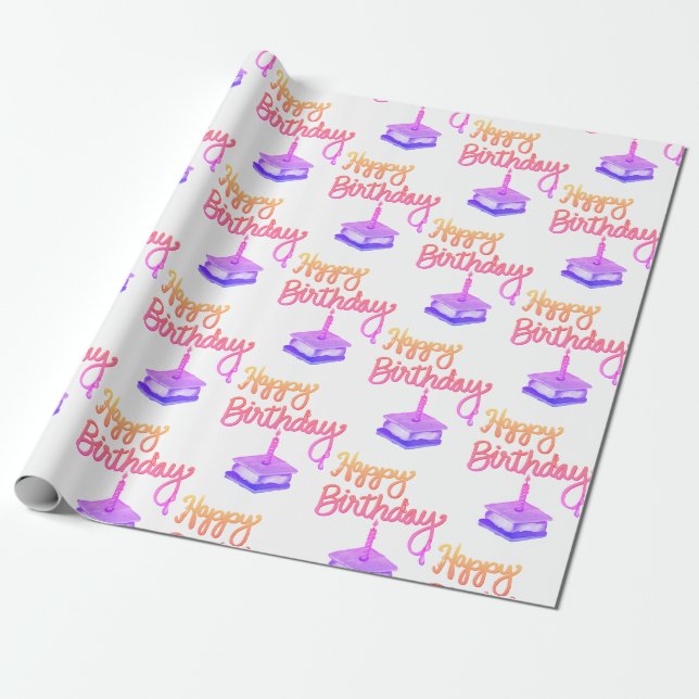 S’mores Happy Birthday Wrapping Paper (Unrolled)