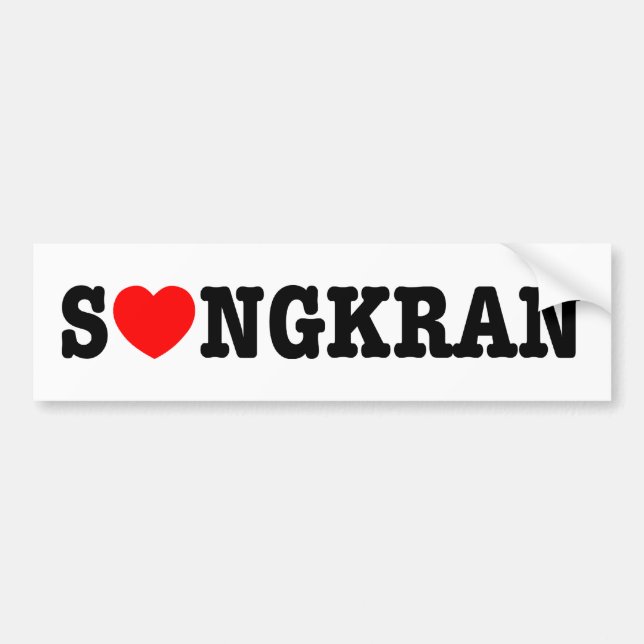 S❤NGKRAN ~ Heart (Love) Songkran Bumper Sticker (Front)