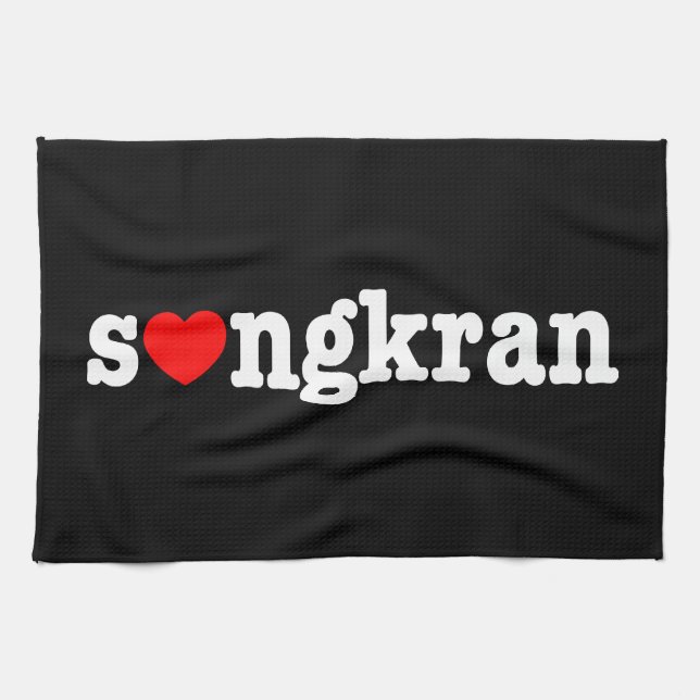 s❤ngkran ~ Heart (Love) Songkran Tea Towel (Horizontal)