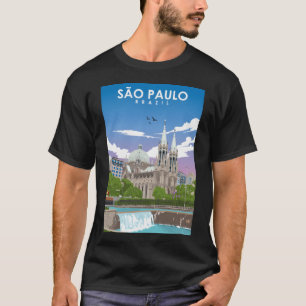 S�o Paulo Brazil Retro Minimalist Travel Poster T-Shirt