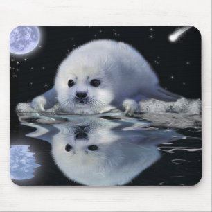 S.O.S. SAVE OUR HARP SEALS MOUSE MAT