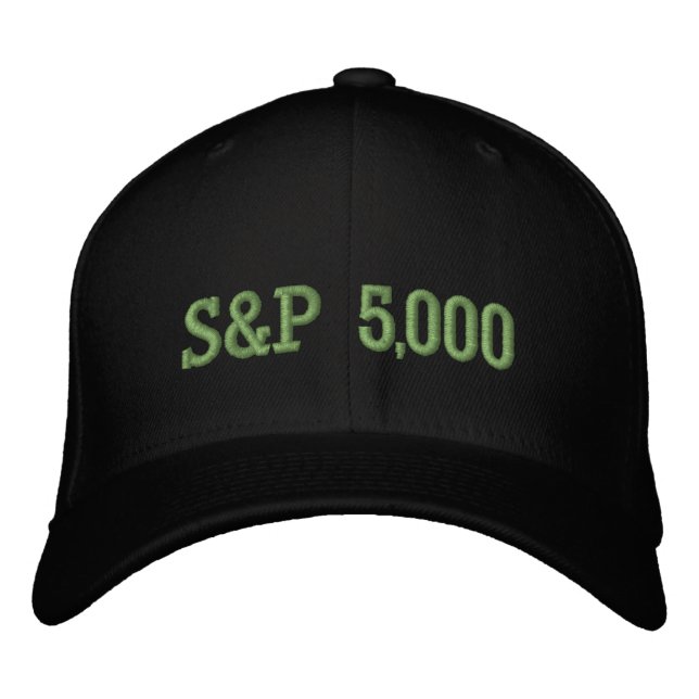 S&P 5,000 Level Stock Market Index Celebration Embroidered Hat (Front)