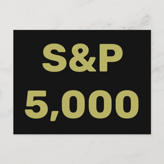 S&P 5,000 Level Stock Market Index Celebration Postcard (Front)