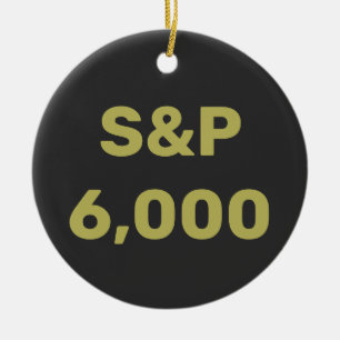 S&P 6,000 Level Stock Market Index Celebration Ceramic Tree Decoration