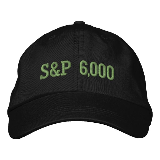 S&P 6,000 Level Stock Market Index Celebration Embroidered Hat (Front)