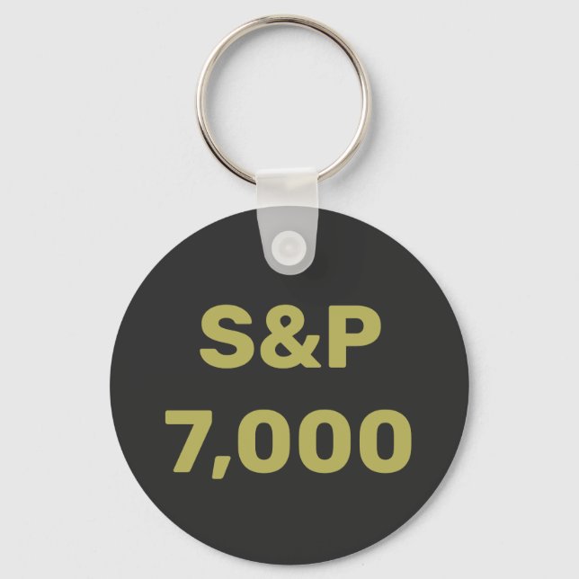 S&P 7,000 Level Stock Market Index Celebration Key Ring (Front)