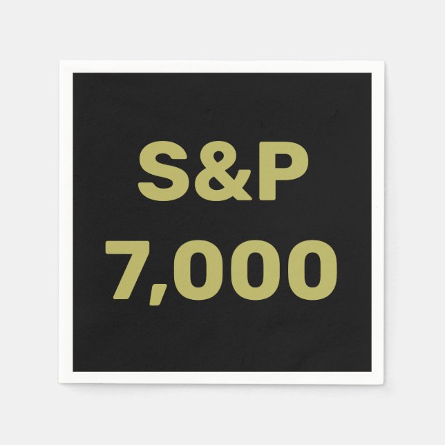 S&P 7,000 Level Stock Market Index Celebration Napkin (Front)