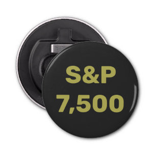 S&P 7,500 Level Stock Market Index Celebration Bottle Opener