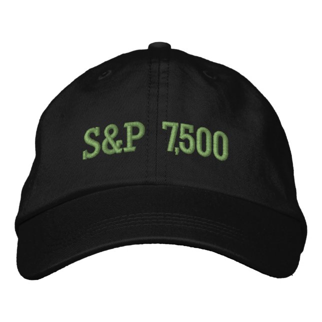 S&P 7,500 Level Stock Market Index Celebration Embroidered Hat (Front)