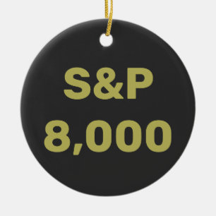S&P 8,000 Level Stock Market Index Celebration Ceramic Tree Decoration