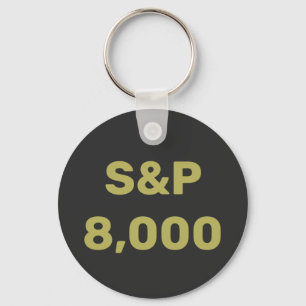 S&P 8,000 Level Stock Market Index Celebration Key Ring