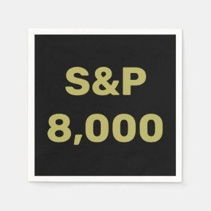 S&P 8,000 Level Stock Market Index Celebration Napkin