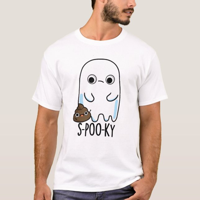 S-poo-ky Funny Ghost Poop Pun  T-Shirt (Front)