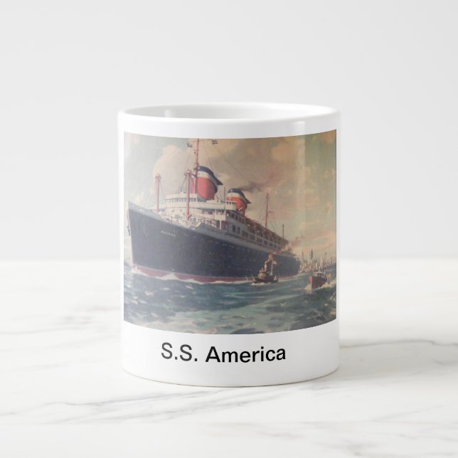 "S.S. America 1940" Large Coffee Mug (Front)