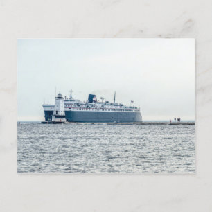 S.S. Badger Emerging From the Haze Postcard