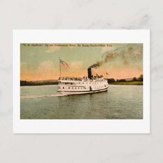 S.S. Hartford up the Connecticut River Postcard (Front)