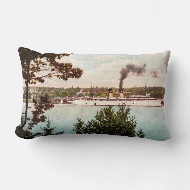 S.S. Northland Leaving Harbour Springs Michigan Lumbar Cushion (Front)