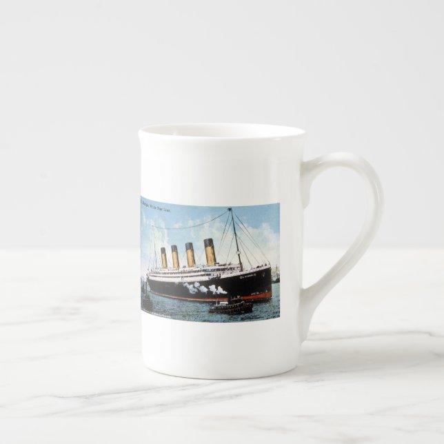 S.S. Olympic Star, White Star Line, 1913 Bone China Mug (Right)