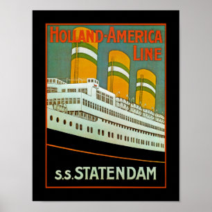 s.s. Statendam Poster