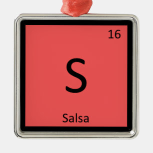 S - Salsa Condiment Chemistry Periodic Table Metal Tree Decoration