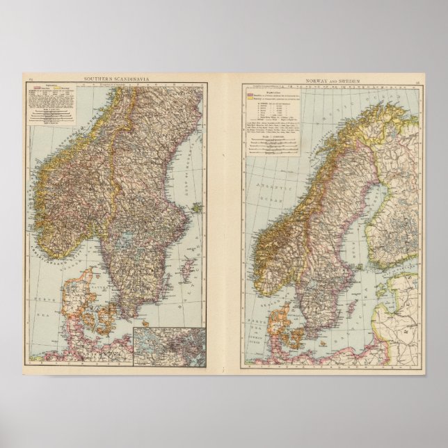 S Scandinavia, Norway, Sweden Poster (Front)