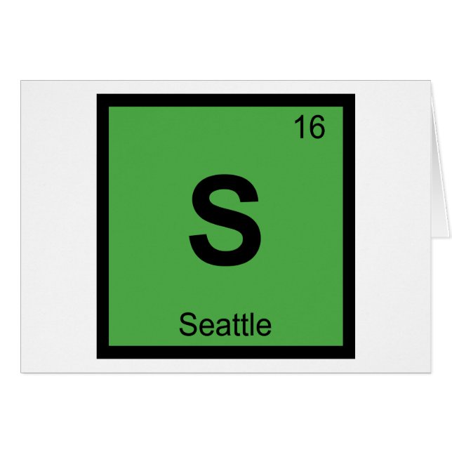 S - Seattle Washington Chemistry Periodic Table (Front Horizontal)
