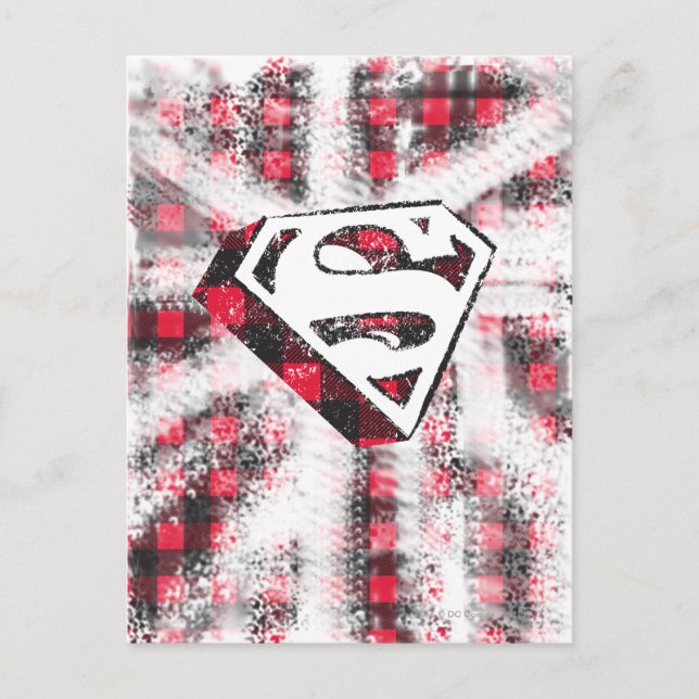 S-Shield Over Plaid Postcard (Front)