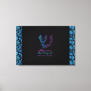 S Shin Hebrew Letter Bat Mitzvah Sign-In Board Canvas Print