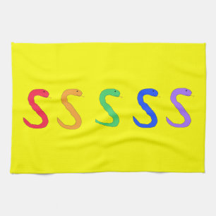 S Snakes rainbow towel