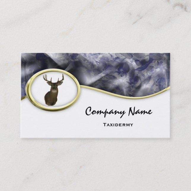 S Style Blue Camouflage  Taxidermy Business Cards (Front)