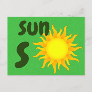 s - sun flash card