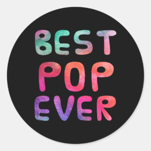 S Tie Tye Best Pop Ever Grandpa Father'S Day Classic Round Sticker