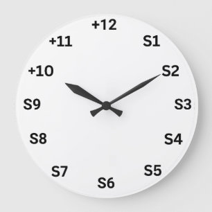 S-unit Numbers White Faced Large Clock