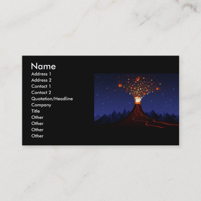 s_volcano-2560x1600, Name, Address 1, A... Business Card (Front)