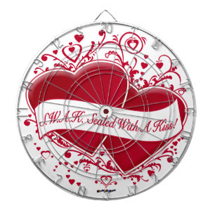 S.W.A.K. Sealed With A Kiss! Red Hearts Dartboard