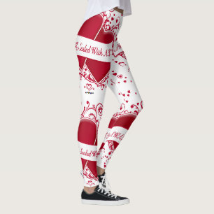 S.W.A.K. Sealed With A Kiss Red Hearts Leggings