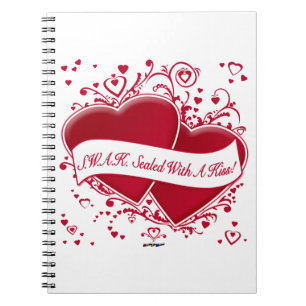 S.W.A.K. Sealed With A Kiss! Red Hearts Notebook