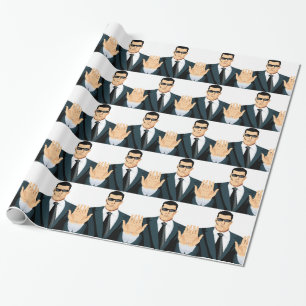 SA7 SECRET AGENT BODYGUARD COMICS CARTOON DARK MOB WRAPPING PAPER