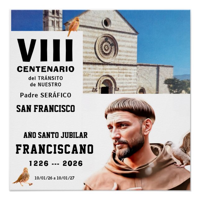 Sa  Francisco de Assisi Glossy Poster (Front)