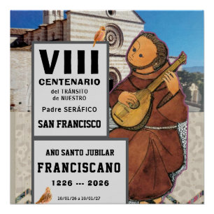 Sa Francisco de Assisi Glossy Poster