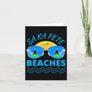 Sa Ka Fete Beaches - Saint Lucian Flag Sungles Bea Card