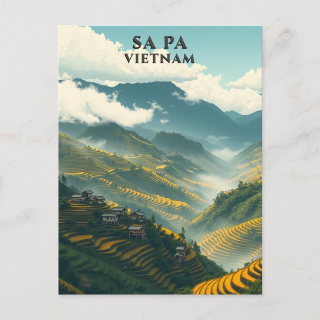  Sa Pa Vietnam Rice Terraces Mountain  Postcard (Front)